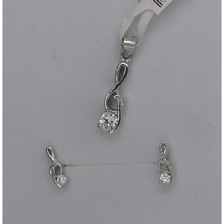 Conjunto plata nota musical pequeño