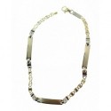 Pulsera  3 chapas de oro amarilo y blanco 18 ktes