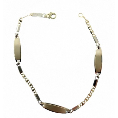 Pulsera de oro blanco y amarillo 3...