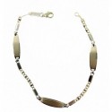 Pulsera de oro blanco y amarillo 3 chapas