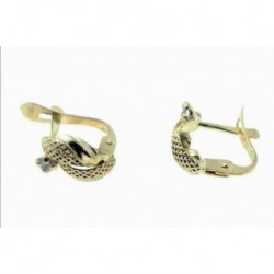 Pendientes de oro ballerta con circonita