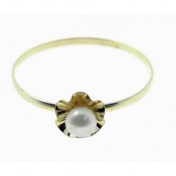 Sortija de oro flor con perla numero 15