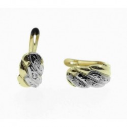 Pendientes de oro bicolor con circonitas