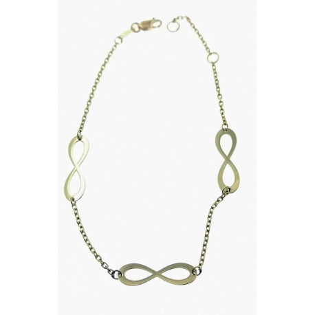 Pulsera de oro infinitos de 19 cms