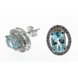 Pendientes de oro blanco con circonitas