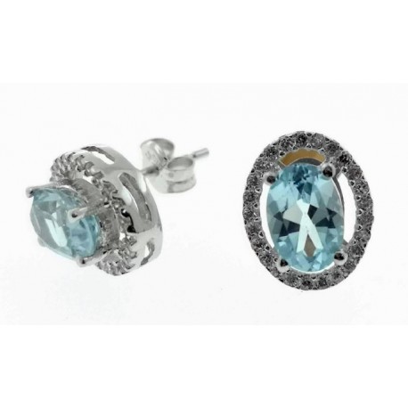 Pendientes de oro blanco con circonitas