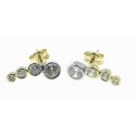 Pendientes de oro bicolor, circ. cierre presion
