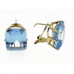 Pendientes oro topacio azul 1,2x1 cms
