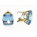 Pendientes oro topacio azul 1,2x1 cms