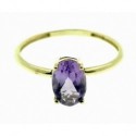 Sortija de oro piedra amatista 7x5mm