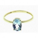 Sortija de oro piedra azul 5x7mm nº13