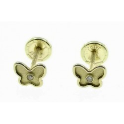 Pendientes oro mariposa circ. 5mm tuerca