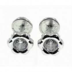 Pendientes oro blanco circ. cuerca 5mm