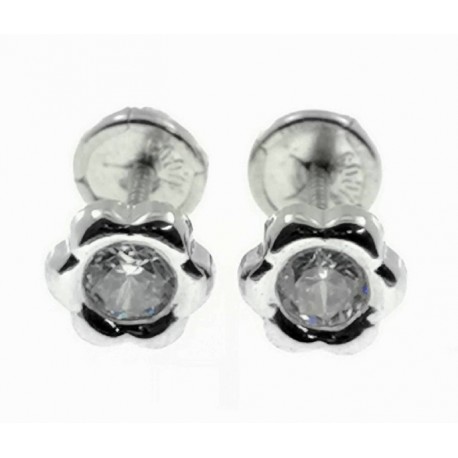Pendientes oro blanco circ. cuerca 5mm