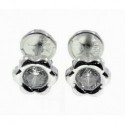 Pendientes oro blanco circ. cuerca 5mm