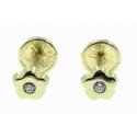 Pendientes oro flor 4mm cierre tuerca