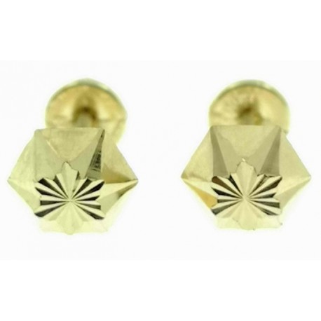 Pendientes de oro lapidados 6 mm tuerca