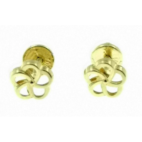 Pendientes oro flor calada de oro 5 mm