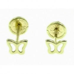 Pendientes de oro mariposas caladas con tuerca 4 m