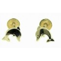 Pendientes oro delfines 5 mm con rosca