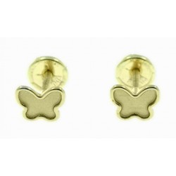 Pendientes de oro mariposas 5 mm mate brillo