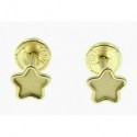 Pendientes de oro estrella 4 mm mate brillo tuerca