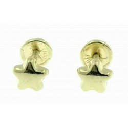 Pendientes de oro estrella 4.6 mmcon rosca