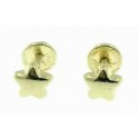Pendientes de oro estrella 4.6 mmcon rosca