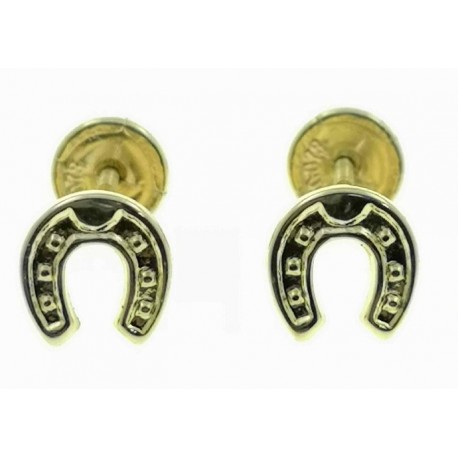 Pendientes de oro herraduras con rosca