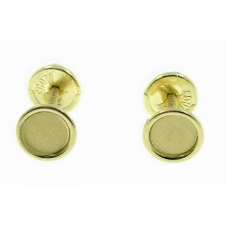 Pendientes de oro circulo mate brillo 4.8 mm con r