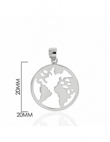 Colgante bola del mundo lisa 20 mm diametro
