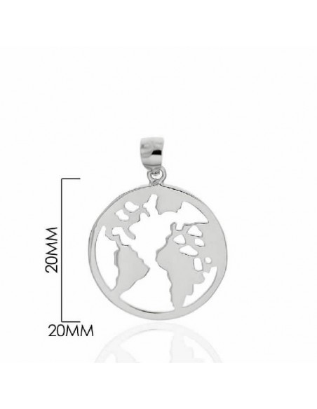 Colgante bola del mundo lisa 20 mm diametro