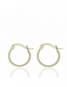 Aros de plata chapados gallonados con bolas de 20 mm