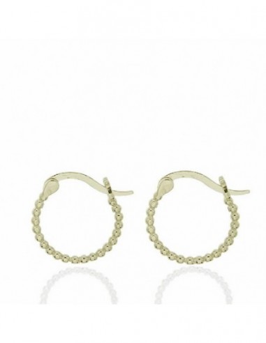 Aros de plata chapados gallonados con bolas de 20 mm