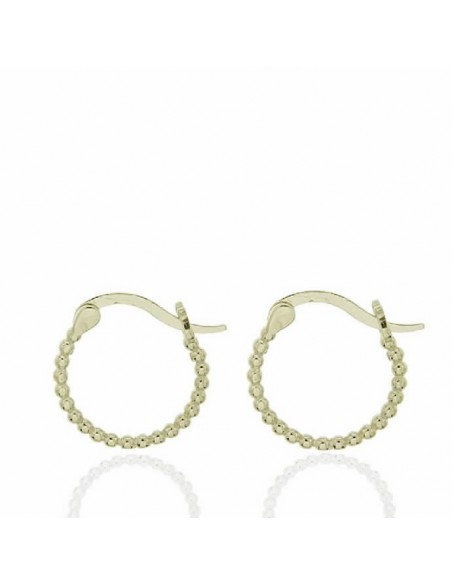 Aros de plata chapados gallonados con bolas de 20 mm