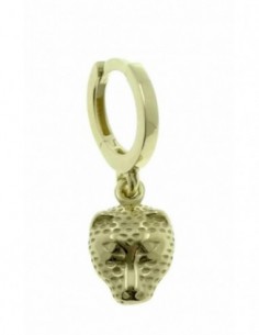 Un pendiente plata chapada de aro de 10 mm con cabeza de tigre colgando