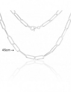 Gargantilla de plata eslabones lisos 45 cms