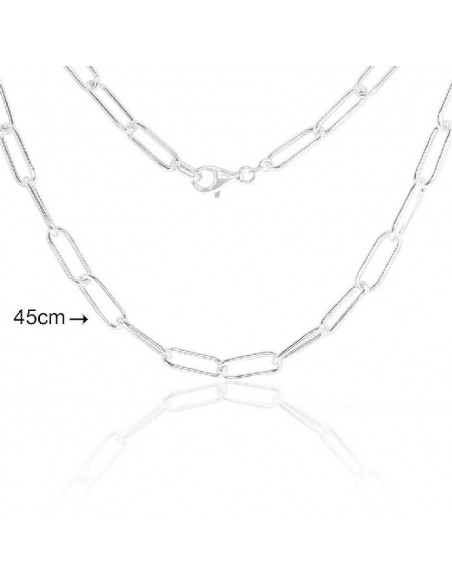 Gargantilla de plata eslabones lisos 45 cms