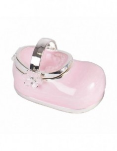 Cajita para guardar los dientes plateada, con esmalte en rosa