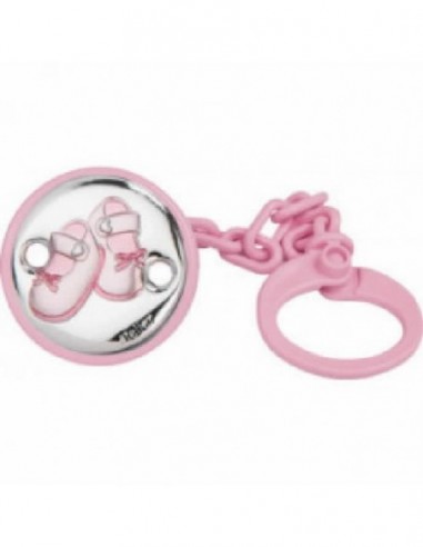 Pinza chupete laminada E0924-R rosa