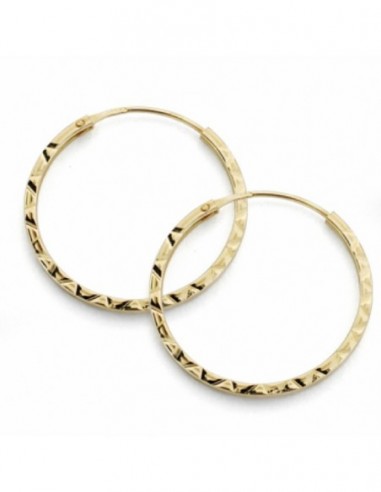 Aros de oro tallados ligeros 18x1mm