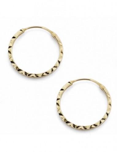 Aros de oro tallados ligeros 12x1mm
