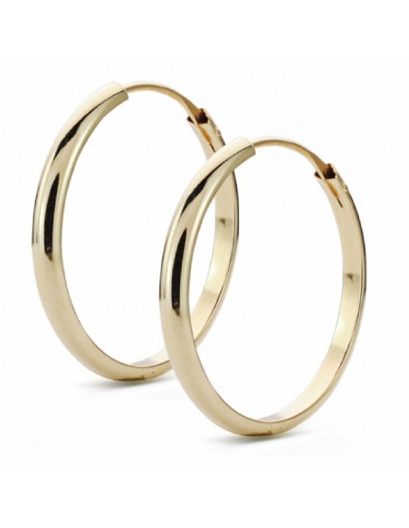 Aros de oro 1/2 caña 24x2mm lisos
