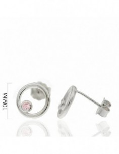 Pendientes de plata circulo de 10 mm con cierre de presion