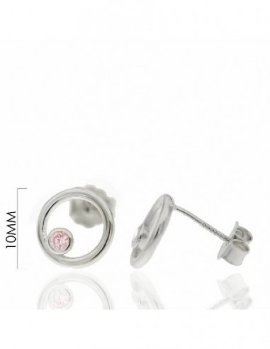 Pendientes de plata circulo de 10 mm con cierre de presion