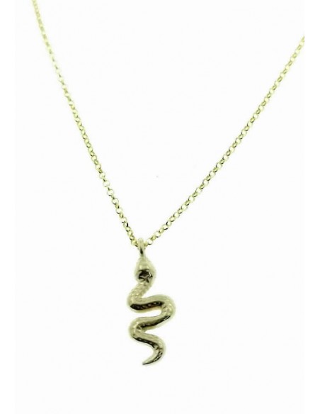 Gargantilla de plata chapada serpiente con cadena de 45 cms con adaptador de 3 cms