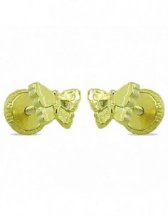 Pendientes de oro  18 ktes mariposa mini 5 mm con cierre de tuerca