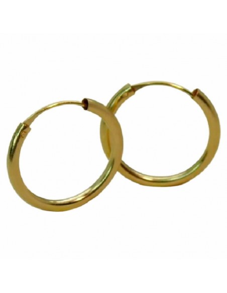Aros de oro de 20 mm por 2 mm de tubo redondo fabricados en oro de 18 ktes
