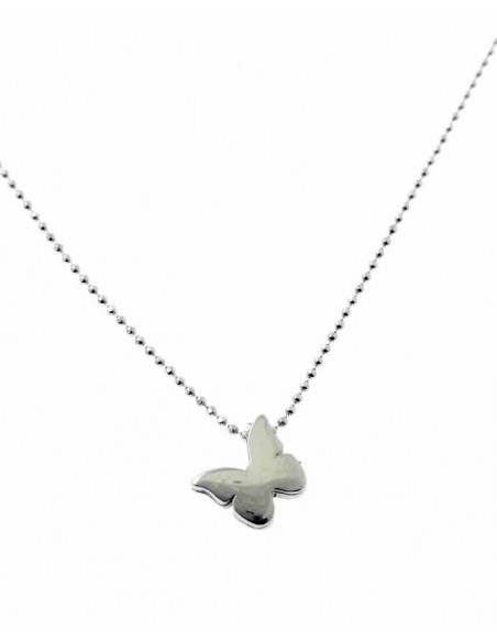 Gargantilla de plata mariposa con cadenad e 45 cms
