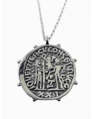 Gargantilla de plata  con moneda  plata